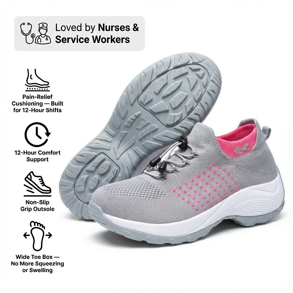 ShiftPro – 12-Hour Comfort Shoes for Heel &amp; Plantar Fasciitis Relief (BOGO)